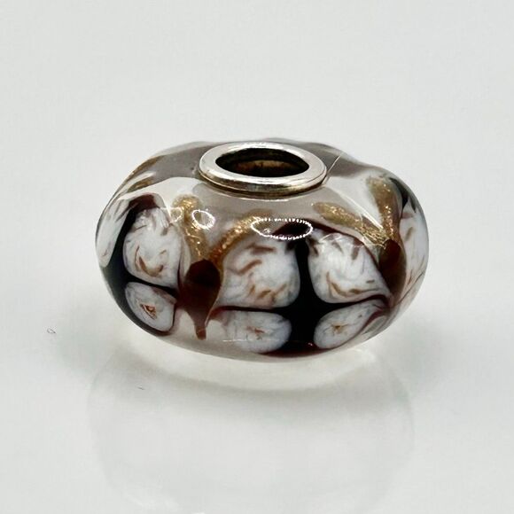 TROLLBEADS Butterfly Unique LAA 925S NEW! Dark Purple White Gold Shimmer - Picture 4 of 6